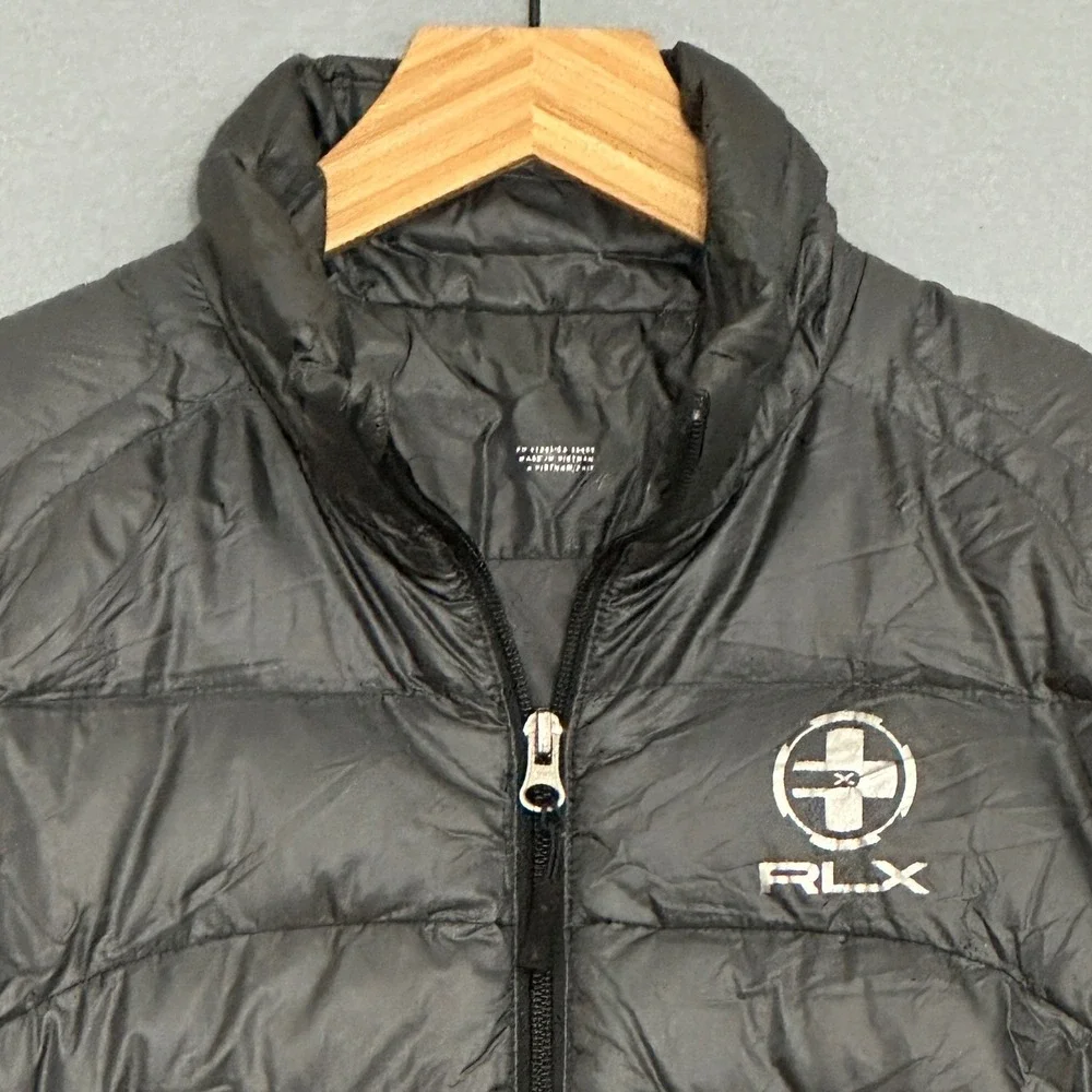 RLX Ralph Lauren Boy Jacket M Gray Down Puffer Lightweight Packable Outdoors
